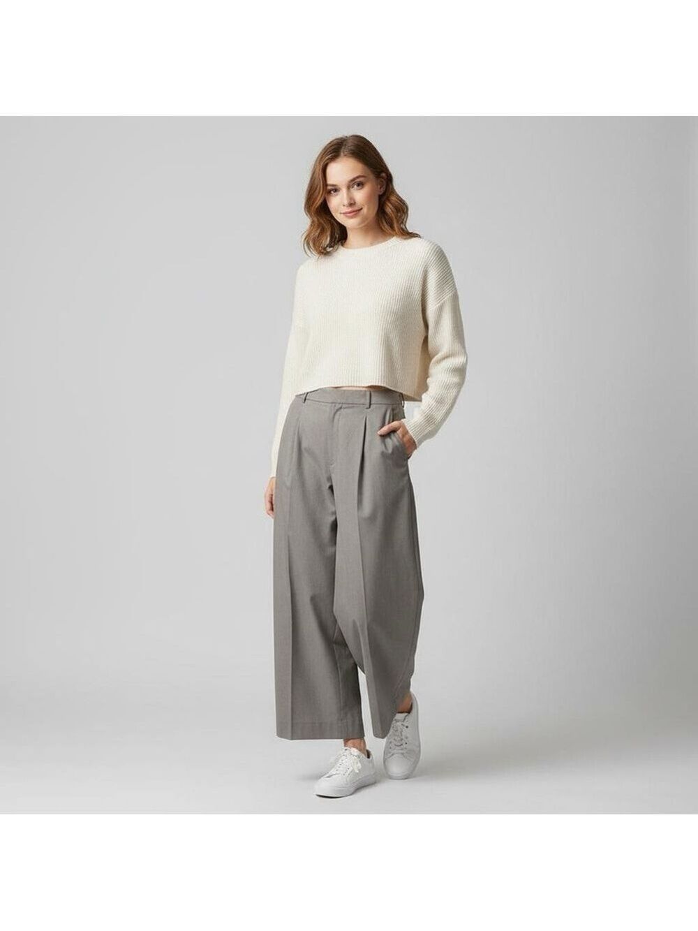 Zara Women’s Baggy Tailored Trousers Pants Grunge Slouchy Gorpcore Grey Sz XXL